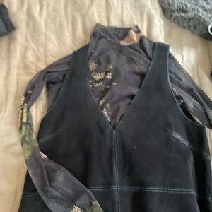 Free People Black suede dress